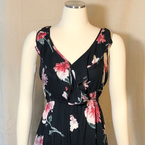 Band of Gypsies Black Floral Palazzo Romper / Jumpsuit S - Picture 3 of 13